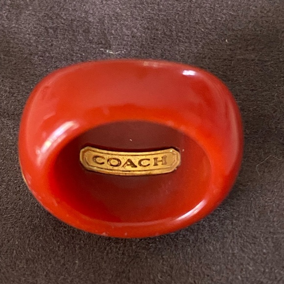 Coach Red and Gold Statement Ring - Picture 3 of 3
